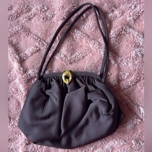 Brown Women's Bag with Gold Accent